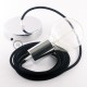 Pendel único, lámpara colgante cable textil Negro en Algodón RC04