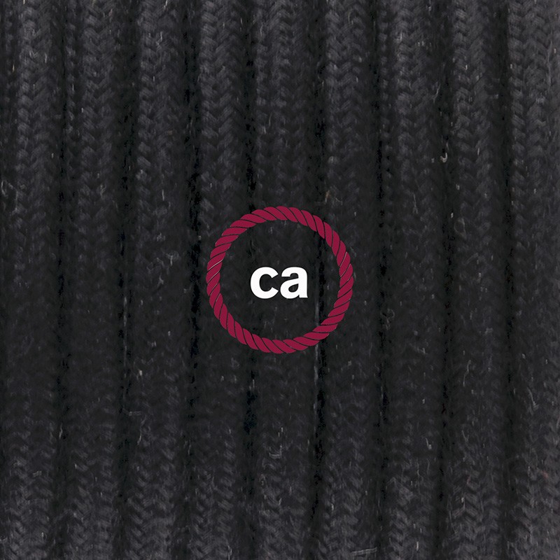 Pendel único, lámpara colgante cable textil Negro en Algodón RC04