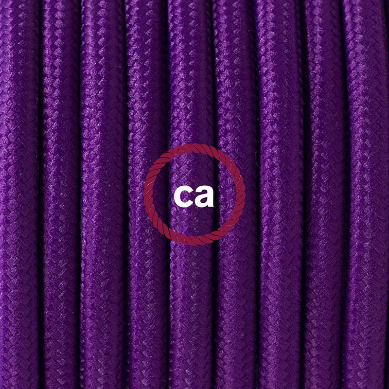Pendel único, lámpara colgante cable textil Púrpura en tejido Efecto Seda RM14