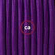 Pendel único, lámpara colgante cable textil Púrpura en tejido Efecto Seda RM14