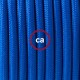 Pendel único, lámpara colgante cable textil Azul en tejido Efecto Seda RM12