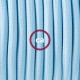 Pendel único, lámpara colgante cable textil Celeste en tejido Efecto Seda RM17