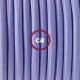 Pendel único, lámpara colgante cable textil Lila en tejido Efecto Seda RM07