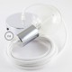 Pendel único, lámpara colgante cable textil Blanco en Algodón RC01