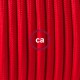 Pendel único, lámpara colgante cable textil Rojo en tejido Efecto Seda RM09