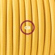 Pendel único, lámpara colgante cable textil Amarillo en tejido Efecto Seda RM10