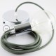 Pendel único, lámpara colgante cable textil Gris Verde en Algodón RC63