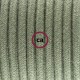 Pendel único, lámpara colgante cable textil Gris Verde en Algodón RC63