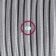 Pendel único, lámpara colgante cable textil Plateado en tejido Efecto Seda RM02