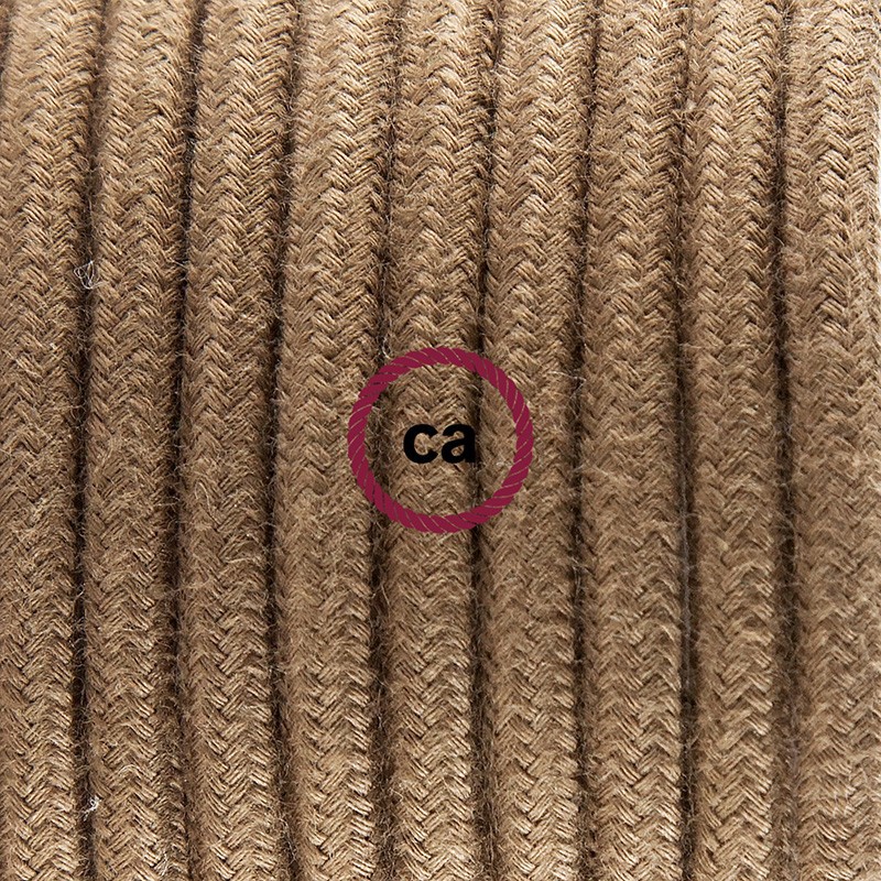 Pendel único, lámpara colgante cable textil Marrón en Algodón RC13