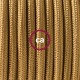 Pendel único, lámpara colgante cable textil Dorado en tejido Efecto Seda RM05