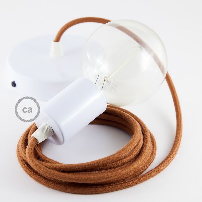 Pendel único, lámpara colgante cable textil Ciervo en Algodón RC23
