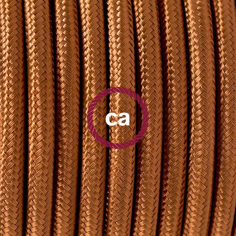 Pendel único, lámpara colgante cable textil Whiskey en tejido Efecto Seda RM22