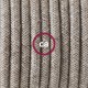 Pendel único, lámpara colgante cable textil Neutro en Lino Natural RN01