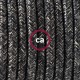 Pendel único, lámpara colgante cable textil Antracita en Lino Natural RN03
