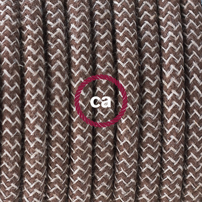 Pendel único, lámpara colgante cable textil ZigZag Corteza RD73