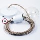 Pendel único, lámpara colgante cable textil Rombo Corteza RD63