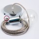 Pendel único, lámpara colgante cable textil Rombo Corteza RD63