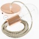 Pendel único, lámpara colgante cable textil Rombo Corteza RD63