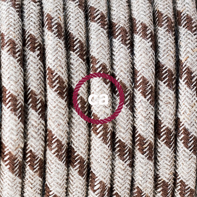 Pendel único, lámpara colgante cable textil Stripes Corteza RD53
