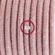 Pendel único, lámpara colgante cable textil ZigZag Rosa Antico RD71