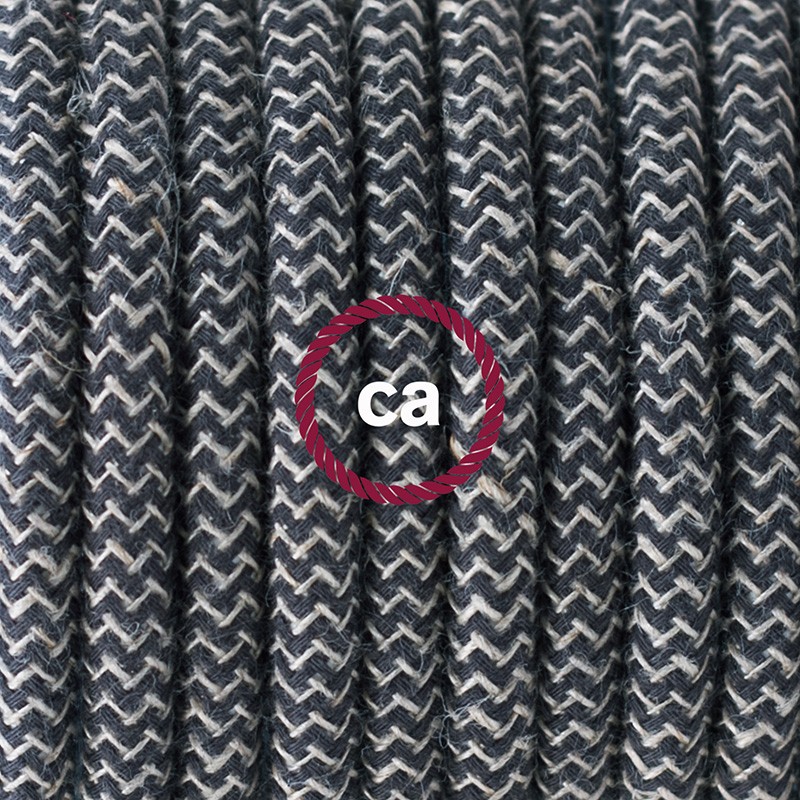 Pendel único, lámpara colgante cable textil ZigZag Antracita RD74