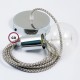 Pendel único, lámpara colgante cable textil Rombo Antracita RD64