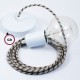 Pendel único, lámpara colgante cable textil Stripes Antracita RD54