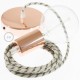 Pendel único, lámpara colgante cable textil Stripes Antracita RD54