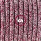 Pendel único, lámpara colgante cable textil Rojo Glitter en Lino Natural RS83