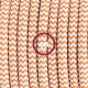 Pendel único, lámpara colgante cable textil ZigZag Naranja RZ15