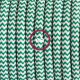 Pendel único, lámpara colgante cable textil ZigZag Verde RZ06