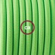 Pendel único, lámpara colgante cable textil Verde Fluo RF06