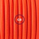 Pendel único, lámpara colgante cable textil Naranja Fluo RF15
