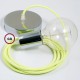 Pendel único, lámpara colgante cable textil Amarillo Fluo RF10
