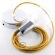 Pendel único, lámpara colgante cable textil Dorado Glitter RL05