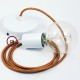 Pendel único, lámpara colgante cable textil Cobre Glitter RL22