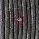 Pendel único, lámpara colgante cable textil Gris Glitter RL03