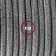 Pendel único, lámpara colgante cable textil Plateado Glitter RL02