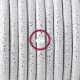 Pendel único, lámpara colgante cable textil Blanco Glitter RL01