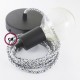 Pendel único, lámpara colgante cable textil Pixel Hielo RX04
