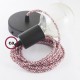 Pendel único, lámpara colgante cable textil Pixel Fuchsia RX00