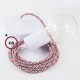 Pendel único, lámpara colgante cable textil Pixel Fuchsia RX00