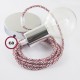 Pendel único, lámpara colgante cable textil Pixel Fuchsia RX00