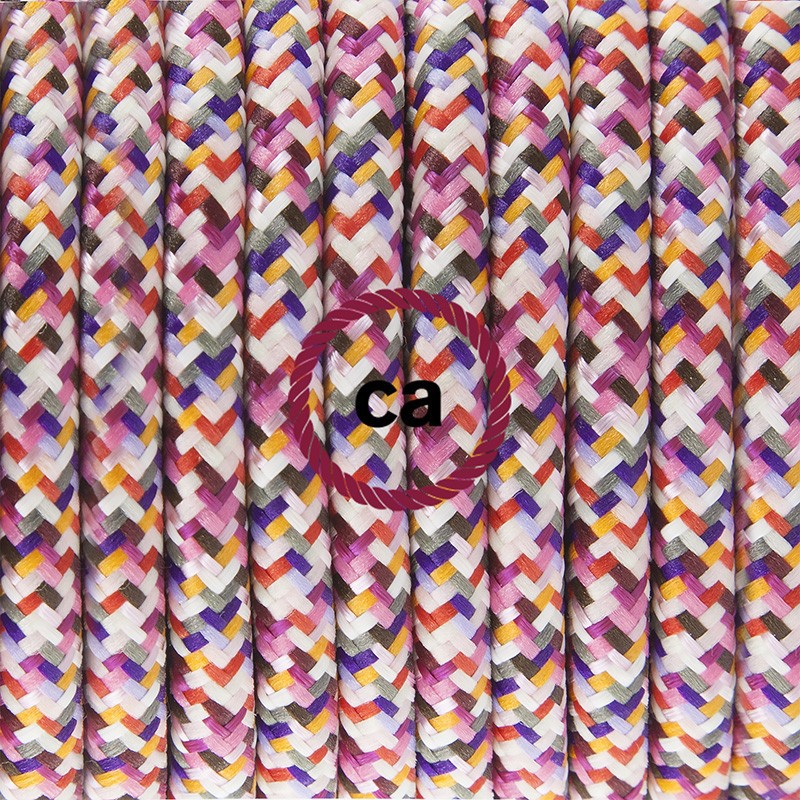 Pendel único, lámpara colgante cable textil Pixel Fuchsia RX00