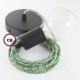 Pendel único, lámpara colgante cable textil Pixel Verde RX05