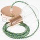 Pendel único, lámpara colgante cable textil Pixel Verde RX05