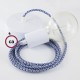 Pendel único, lámpara colgante cable textil Pixel Turquesa RX03