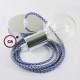 Pendel único, lámpara colgante cable textil Pixel Turquesa RX03