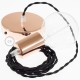 Pendel único, lámpara colgante cable textil Negro en tejido Efecto Seda TM04